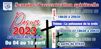 PÂQUES 2023 AU TEMPLE BETHSAÏDA PÂQUES 2023 AU TEMPLE BETHSAÏDA