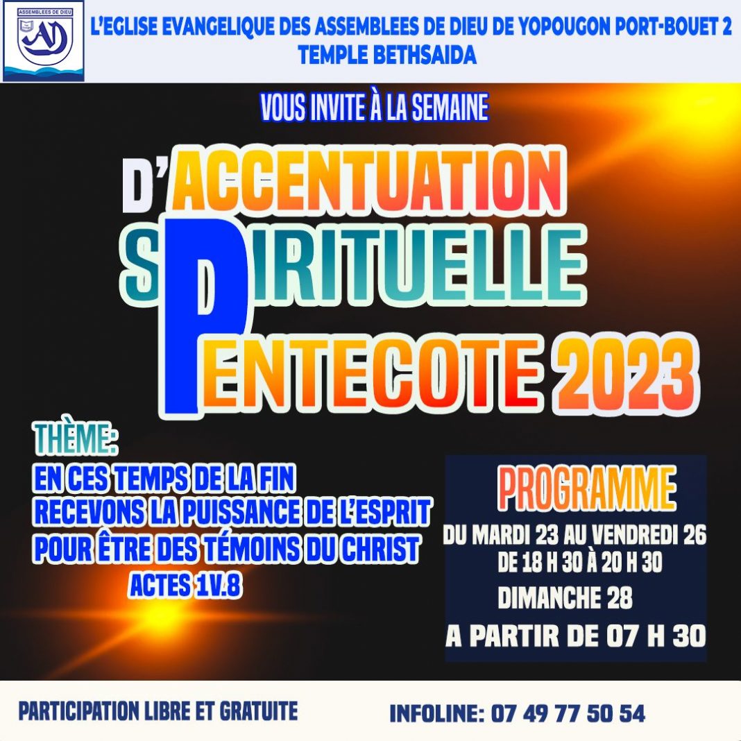 Semaine d’accentuation spirituelle Pentecôte2023