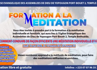 FORMATION A LA MEDITATION FORMATION A LA MEDITATION