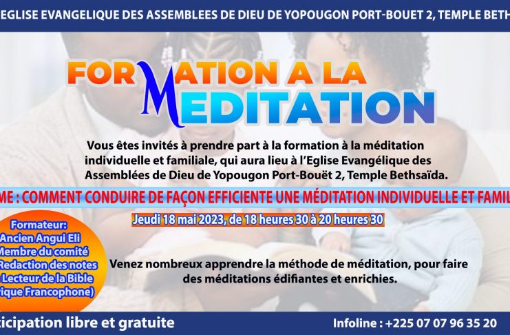 FORMATION A LA MEDITATION FORMATION A LA MEDITATION