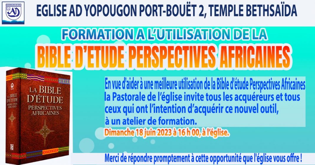 Formation à l'utilisation de la bible d'étude perspectives africaines