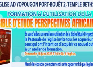 Formation à l’utilisation de la bible d’étude perspectives africaines Formation à l'utilisation de la bible d'étude perspectives africaines