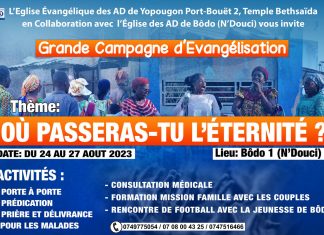 Grande campagne d’évangélisation à Bôdo 1 (N’Douci)